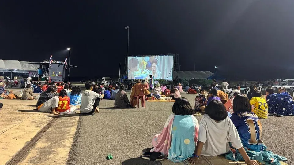 Trampolines and live music: Carnival mood at Thai evacuation camp can’t mask villagers’ anxiety