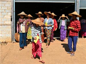 On the campaign trail in a tug-of-war Myanmar town