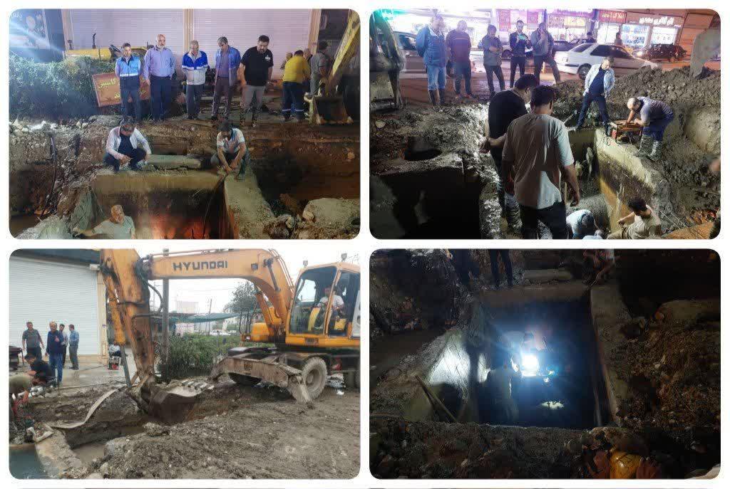 اتمام عمليات تکميل اصلاح خط انتقال 600 ميلي متري سنگ تجن به مخزن ذخيره نواب در چالوس