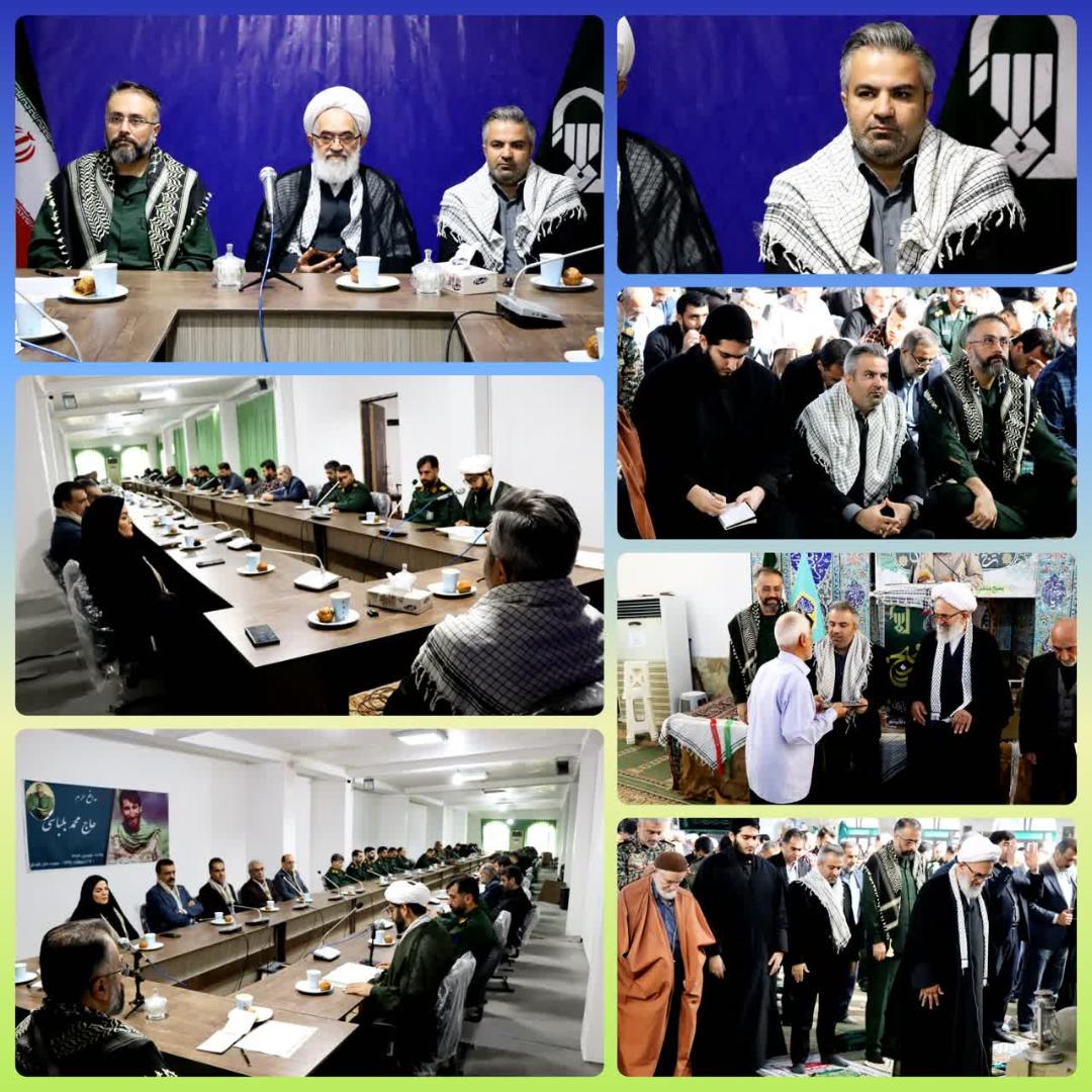 يدار فرماندار قائم‌شهر با آيت‌الله معلمي به‌مناسبت هفته بسيج و حضور در نماز جمعه