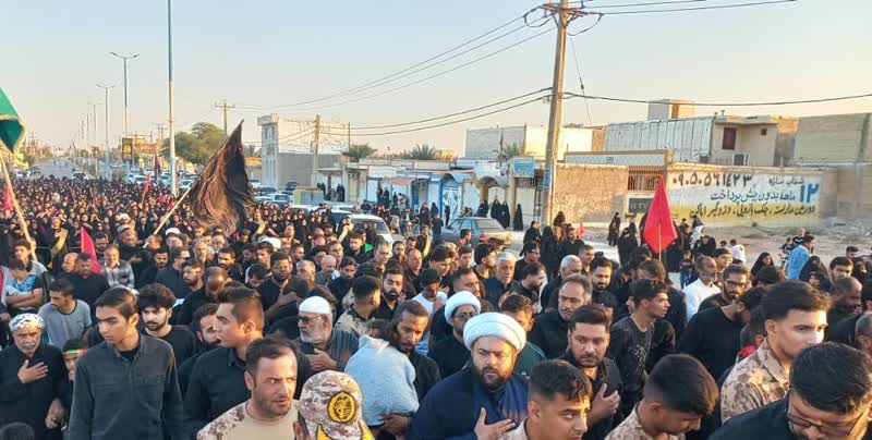 تشيع نمادين چند هزار نفري تابوت حضرت فاطمه الزهرا(س) در اروندکنار