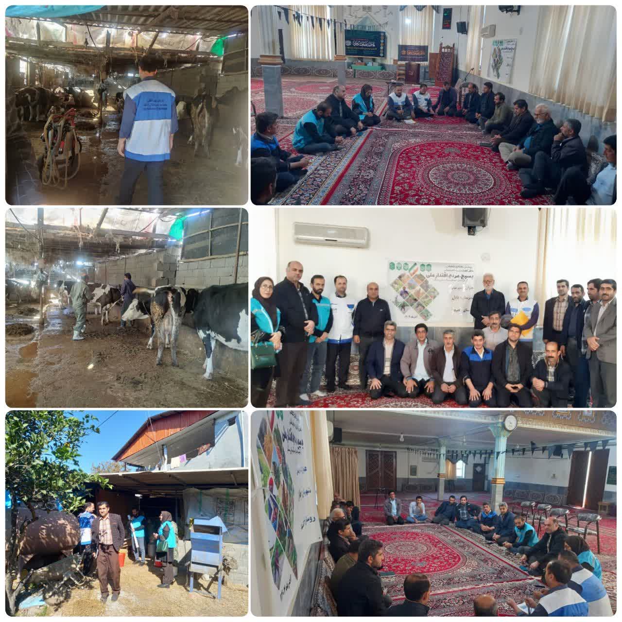 برگزاري رزمايش جهادي تخصصي بخش کشاورزي و دامپزشکي بهمراه ميز ارتباط مردمي در روستاي کاميکلا بخش بندپي غربي