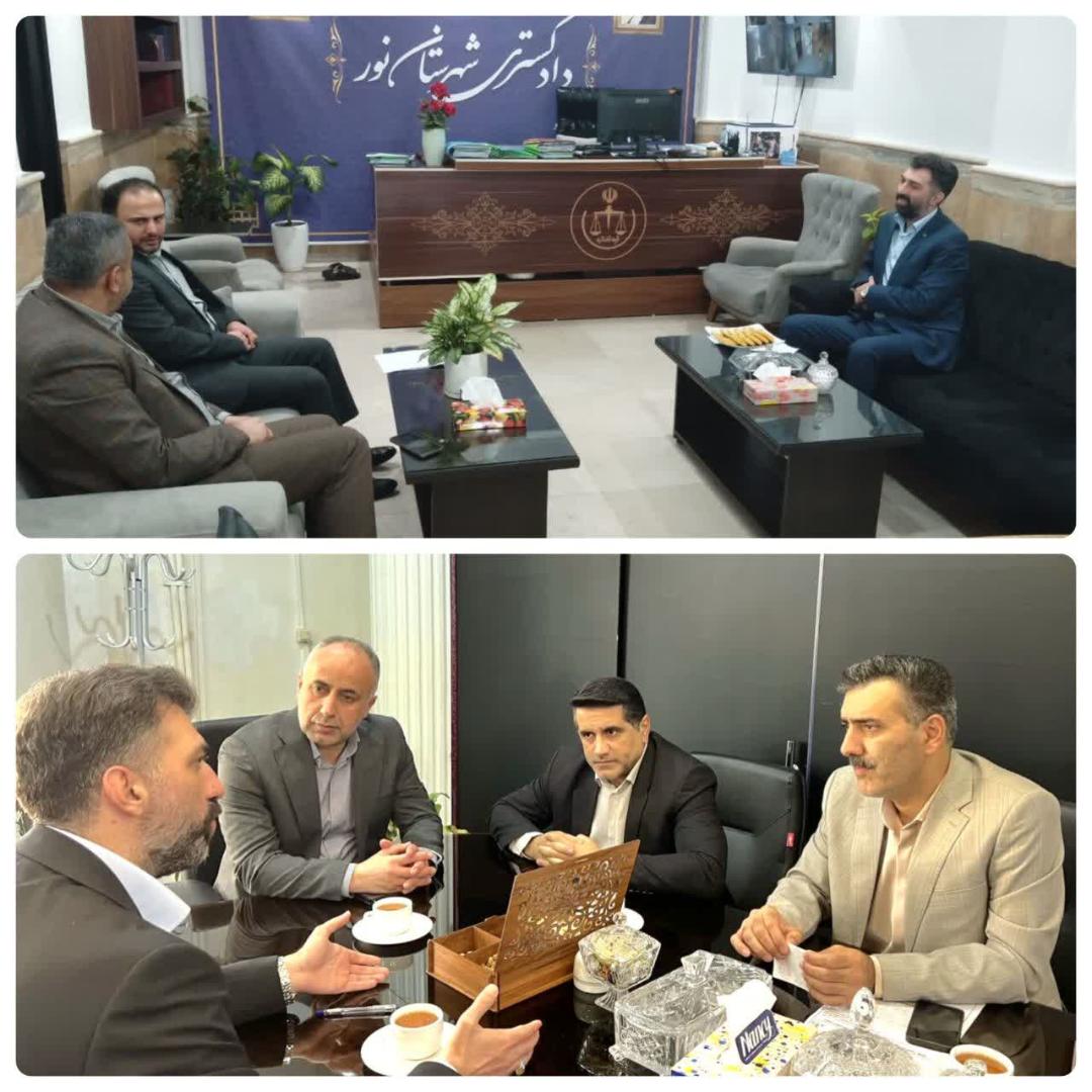 برگزاري جلسات مشترک ادارات راه و شهرسازي و دستگاه قضايي شهرستان‌هاي نور و محمودآباد