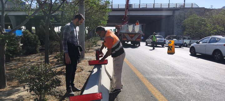 تداوم اجراي طرح جايگزيني نيوجرسي‌هاي بتني با گاردريل‌هاي محور آزادگان