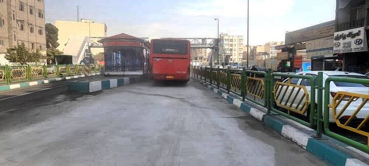 مسير ايستگاه BRT وحيديه بازگشايي شد