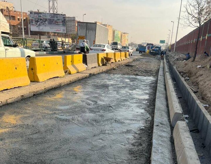 رفع گلوگاه ترافيکي در مسير شمال به جنوب بزرگراه شهيد آيت‌الله سعيدي